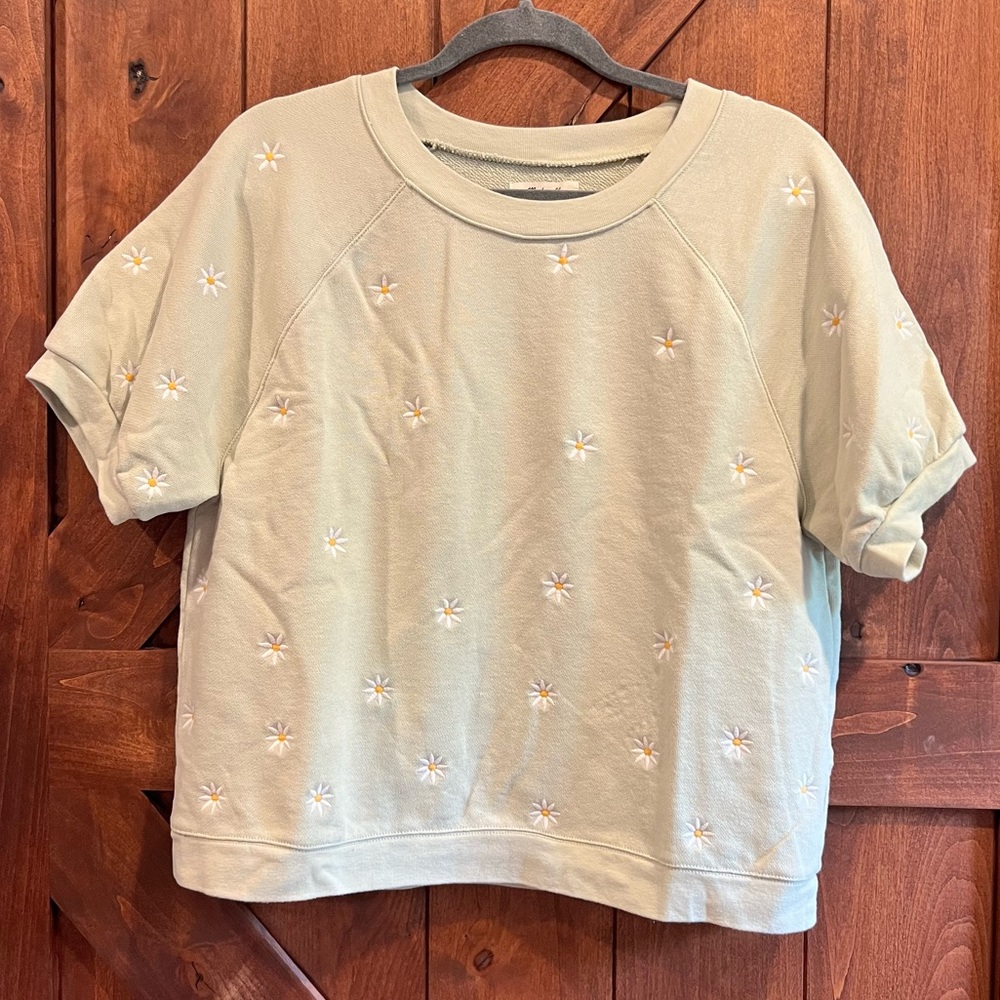 Crop sweater ditsy daisy floral sweater